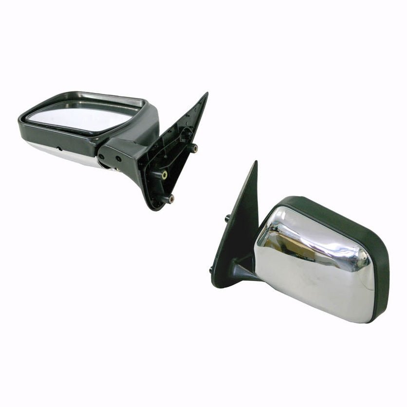 Left Front Door Mirror for Toyota Hilux, Chrome/Black Manual (8/1997 to 2/2005)