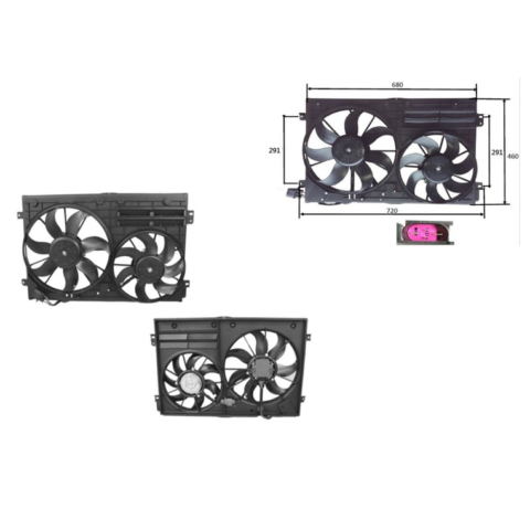 RADIATOR FAN ASSEMBLY TO SUIT VOLKSWAGEN CADDY 2/2005-8/2010